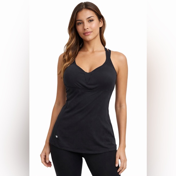 HALARA Tops - Halara Black Built-In Bra Athletic Tank Crisscross Back Workout Top Size S NWOT